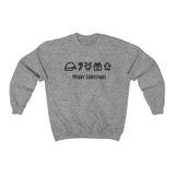 Merry Christmas icons in black - Unisex Heavy Blend™ Crewneck Sweatshirt