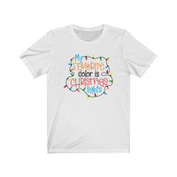 Favorite Color Christmas Lights - Unisex Jersey Short Sleeve Tee