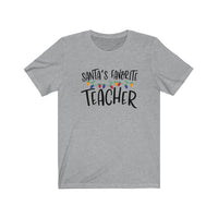 Santa's Favorite Teacher T-shirt / Bella + Canvas Unisex Short Sleeve Tee / Christmas Shirt/ Teacher Christmas Shirt