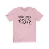 Santa's Favorite Teacher T-shirt / Bella + Canvas Unisex Short Sleeve Tee / Christmas Shirt/ Teacher Christmas Shirt