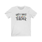 Santa's Favorite Teacher T-shirt / Bella + Canvas Unisex Short Sleeve Tee / Christmas Shirt/ Teacher Christmas Shirt