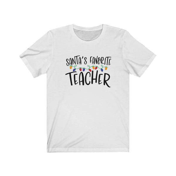 Santa's Favorite Teacher T-shirt / Bella + Canvas Unisex Short Sleeve Tee / Christmas Shirt/ Teacher Christmas Shirt