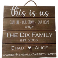 Personalized This is Us Sign/Wedding Gift/ Wood Sign/ Customizable Wood Family Sign