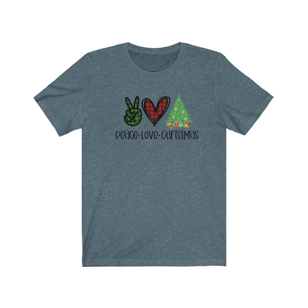 Peace Love Christmas T-Shirt/ Bella + Canvas Unisex Short Sleeve Tee