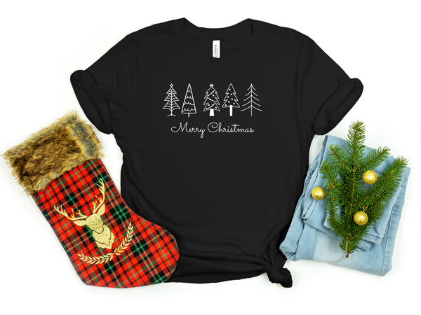 Merry Christmas - Trees - Unisex Jersey Short Sleeve Tee