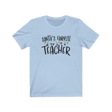 Santa's Favorite Teacher T-shirt / Bella + Canvas Unisex Short Sleeve Tee / Christmas Shirt/ Teacher Christmas Shirt