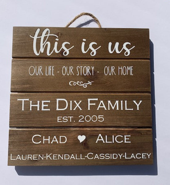 Personalized This is Us Sign/Wedding Gift/ Wood Sign/ Customizable Wood Family Sign