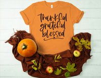 Thankful/Grateful/Blessed T-shirt - Bella + Canvas Unisex Jersey Short Sleeve Tee