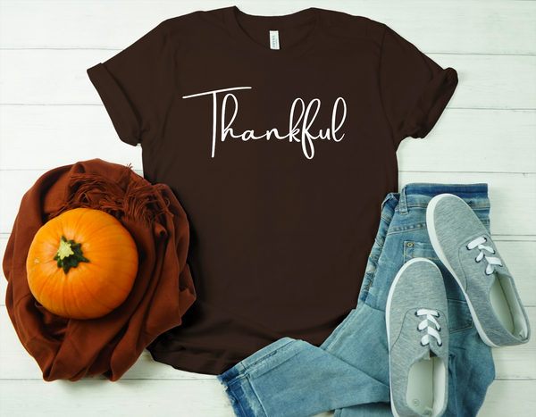 Thankful Thanksgiving Shirt/ Bella + Canvas Unisex Jersey Short Sleeve Tee